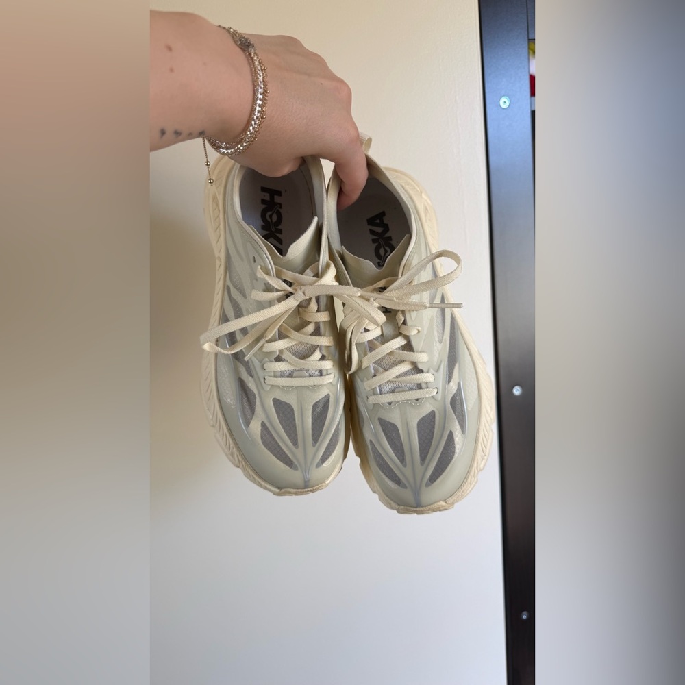 Hoka Women's Cream/White Lightweight Sneakers - Picture 4 of 6